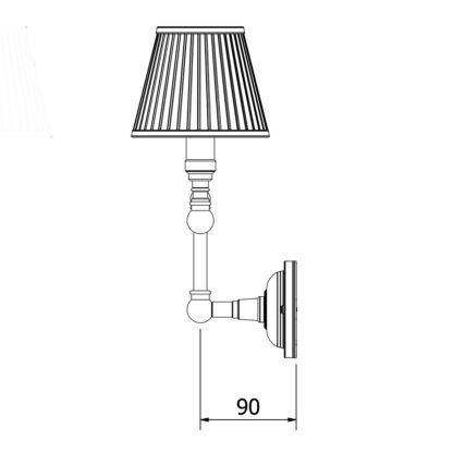 candelabra wall twin pleated shade wall light side