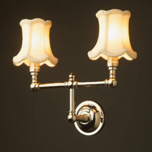 Nickel candelabra wall twin shade wall light