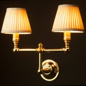 Polished Brass candelabra wall twin shade wall light
