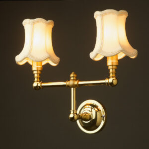 Polished Brass candelabra wall twin shade wall light