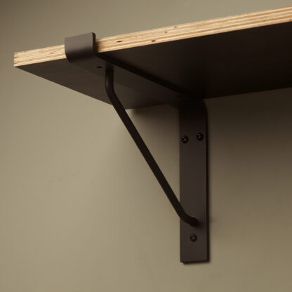 255mm deep steel shelf bracket Flat Black