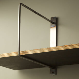 300mm deep plain steel D shelf bracket Raw Steel