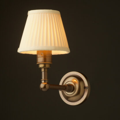 Antique brass single fabric shade wall light - Image 5