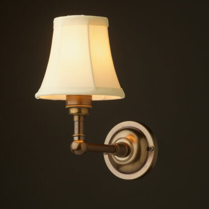 Antique brass single wall light Petite Bell shade