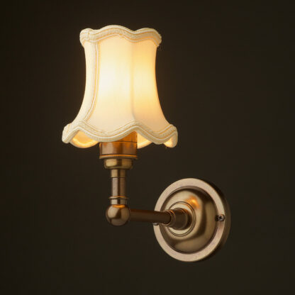 Antique brass single wall light Scalloped Bell shade