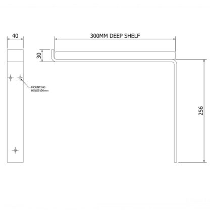 Standard Shelf Bracket 300mm Dimensional