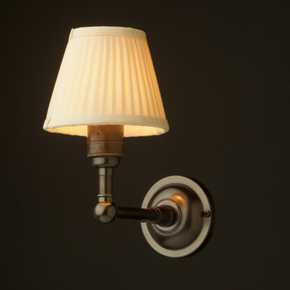 Bronze fabric single shade wall light pleated shade