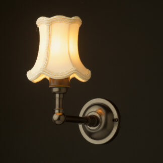 Bronze single wall light Scalloped Bell shade