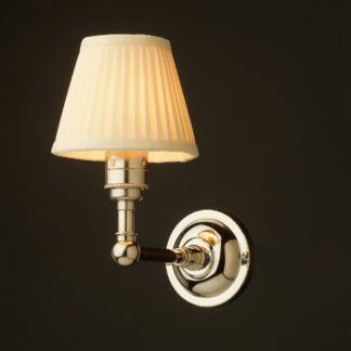 Nickel fabric single shade wall light pleated shade