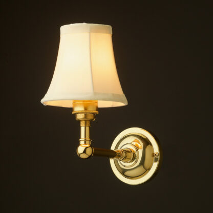 Polished Brass single wall light Petite Bell shade
