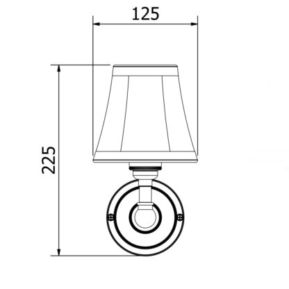 Wall Mount E27 and Small Shade dimensions