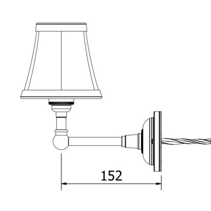 Wall Mount E27 and Small Shade dimensions