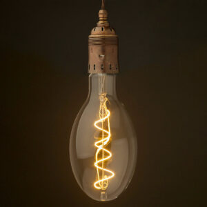 Edison style light bulb E40 Antiqued Brass pendant