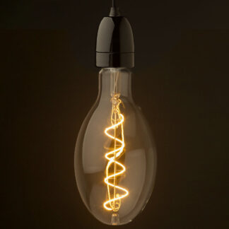 E40 Black porcelain pendant 120 spiral LED