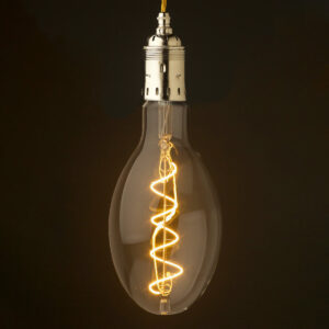 Edison style light bulb E40 Nickel pendant