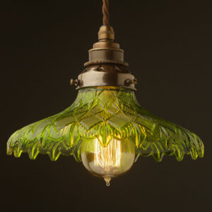 Harlequin Green pressed glass light shade Pendant