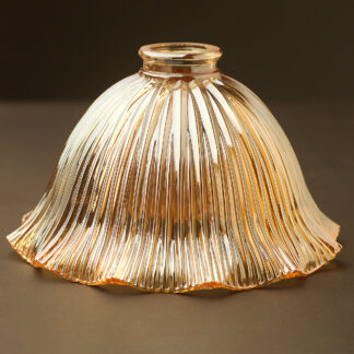Large Amber Fluted holophane dome light shade