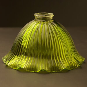Large Green Fluted holophane dome light shade