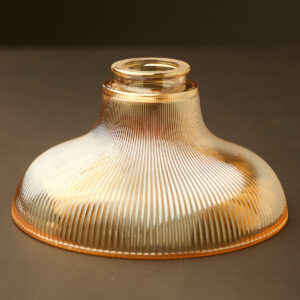Medium Amber Holophane glass dish light shade