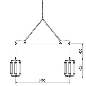 Plumbing Pipe 8 cage chandelier